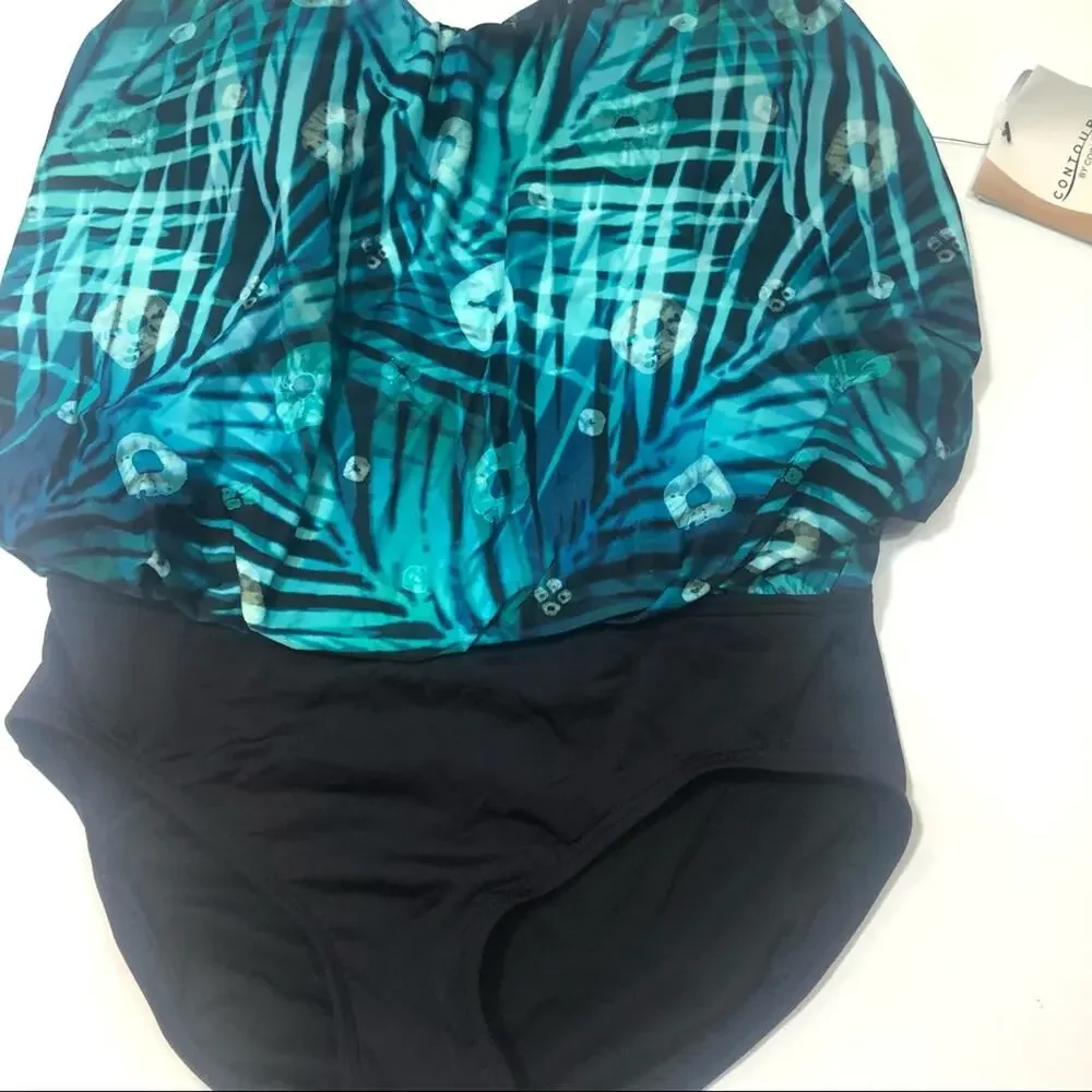 Coco Reef Amaris Blouson one piece swimsuit Sz 8 - Picture 4 of 7
